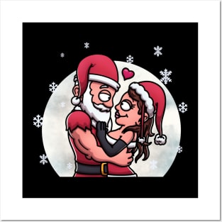 Romantic Young Santa - And Mrs. Claus Posters and Art